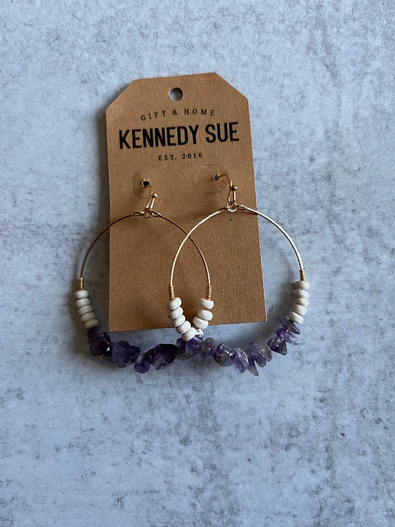 Crystal Bead Hoop Earrings