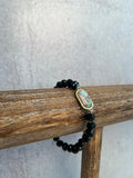 Crystal Beaded Bracelet with Stone, Multiple Colors