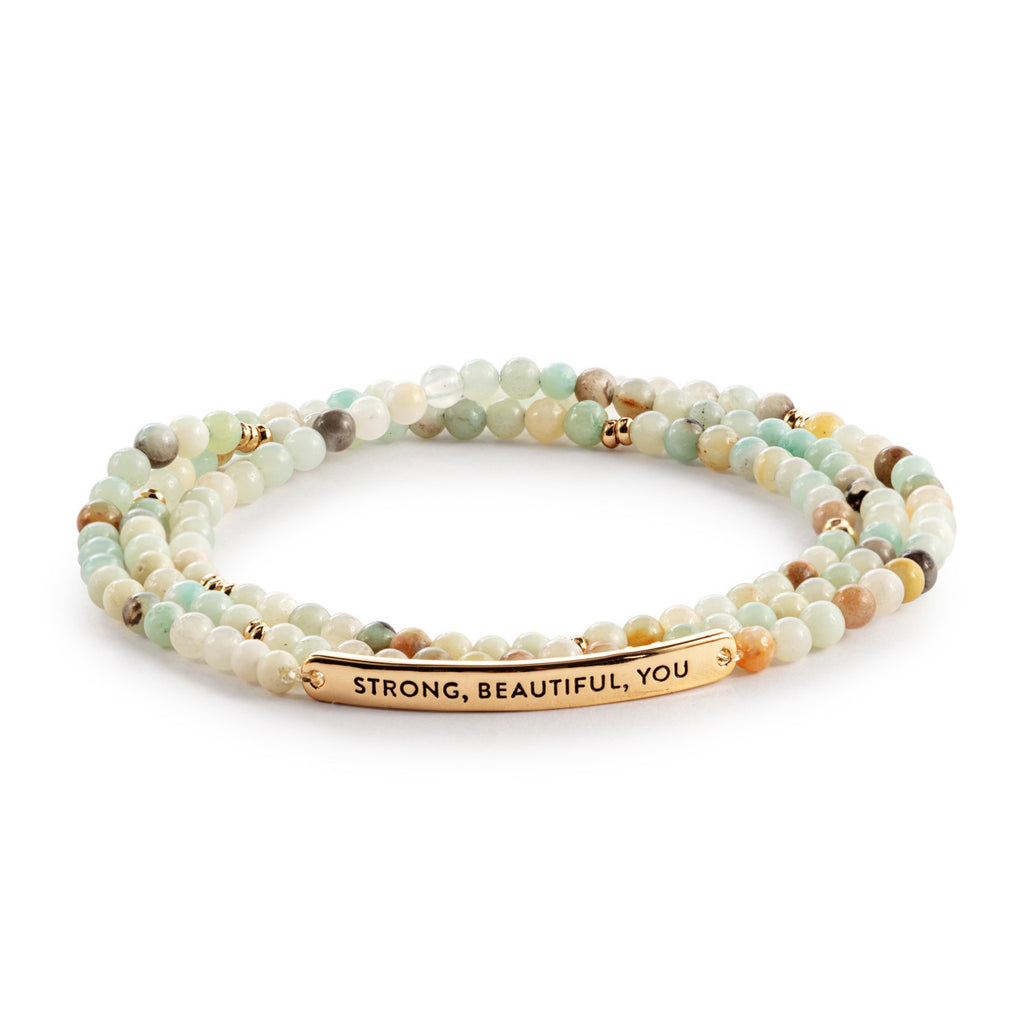 Wrap Bracelet / Necklace - Green Mix