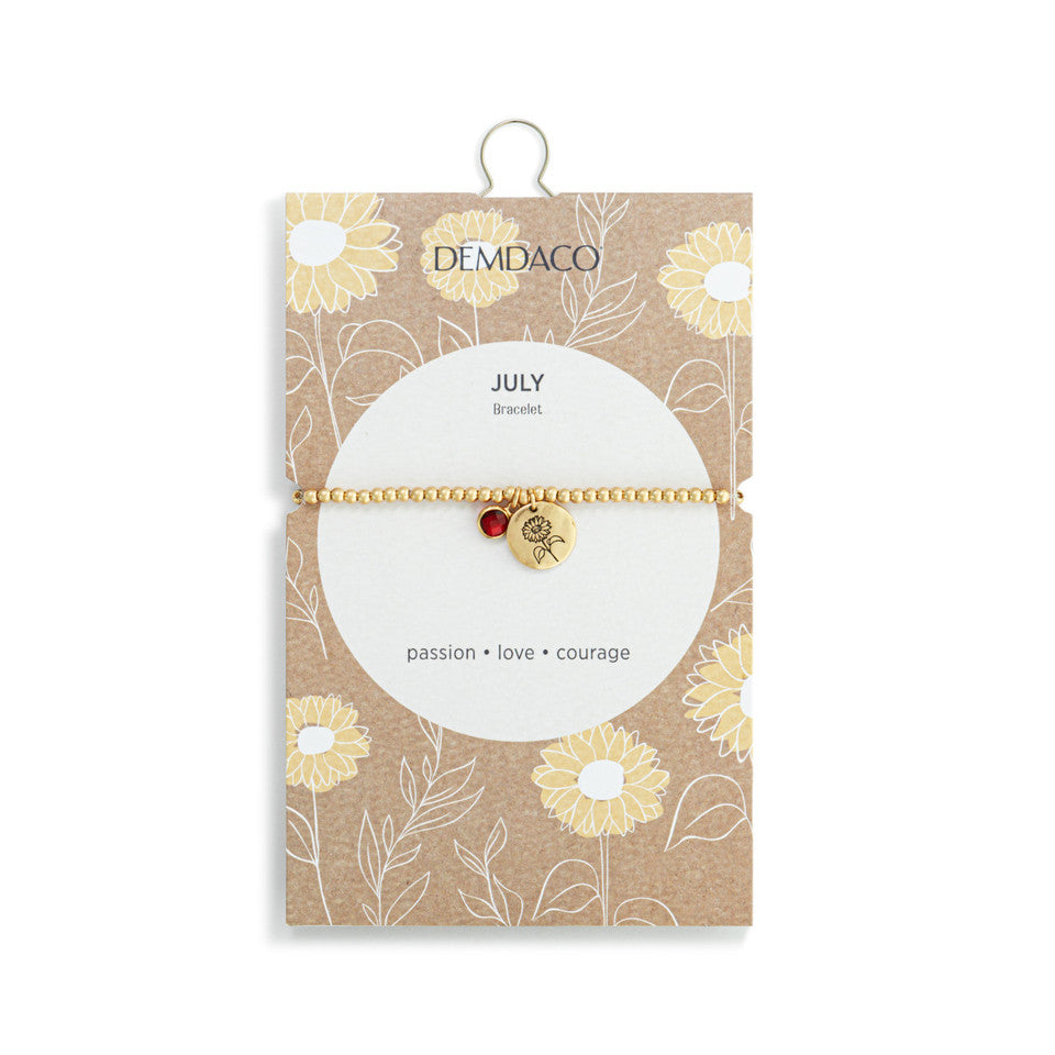 Birthstone Charm Bracelet - July