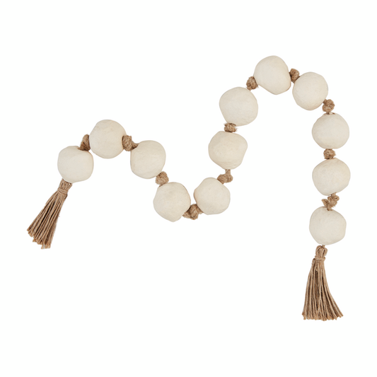 White Paper Mache Beads