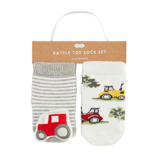 Tractor Rattle Toe Socks