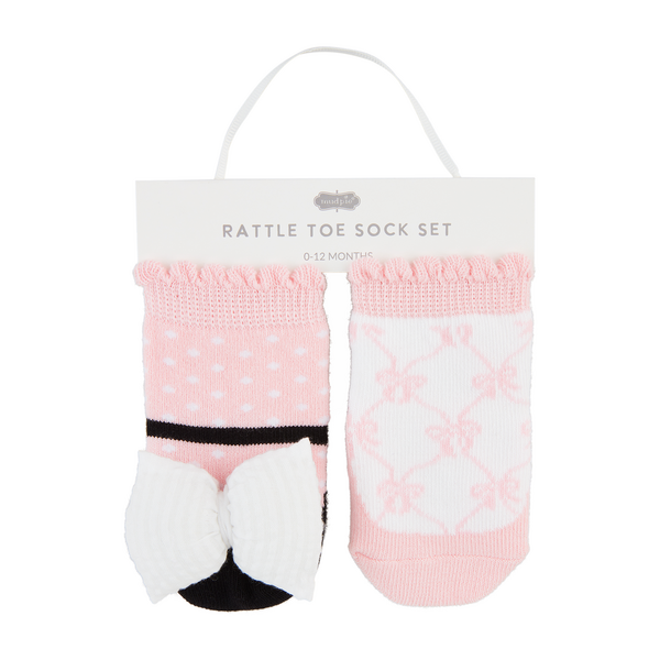 Bow Rattle Toe Sock Set