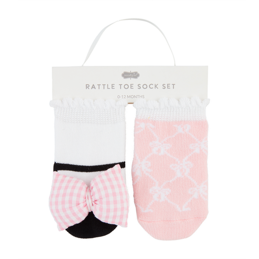 Bow Rattle Toe Sock Set