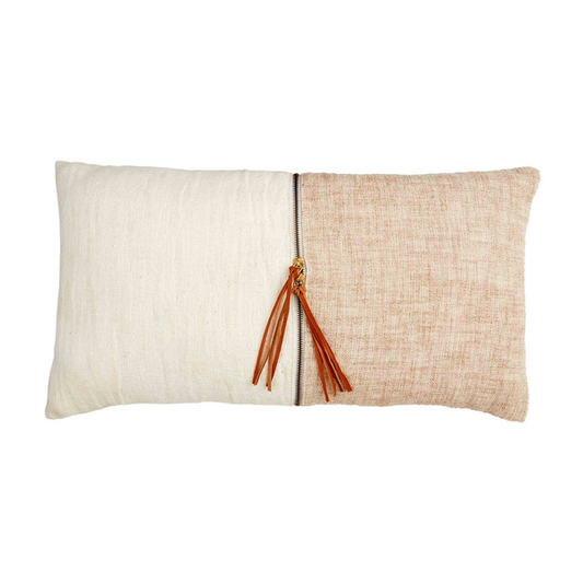 Zipper Leather Pull Pillow