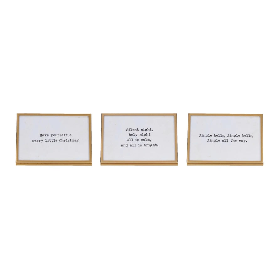 Gold & Glass Frames with Christmas Sayings