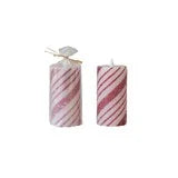 Flameless Candy Cane Pillar Candle