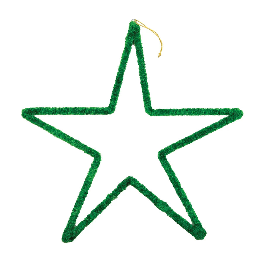 Chenille Yarn Wrapped Metal Hanging Star