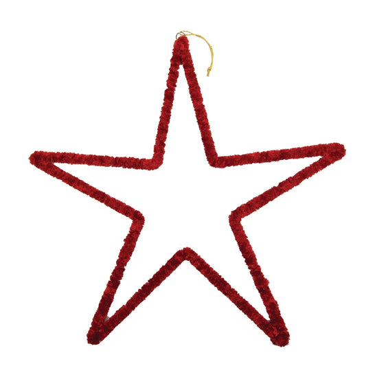 Chenille Yarn Wrapped Metal Hanging Star