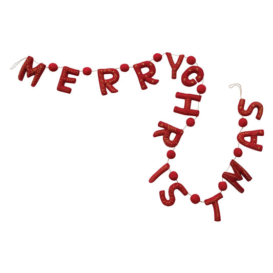 "Merry Christmas" Handmade Wool Felt Garland