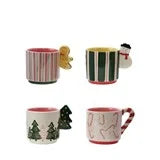Hand Painted Stoneware Christmas Character Handle Mug