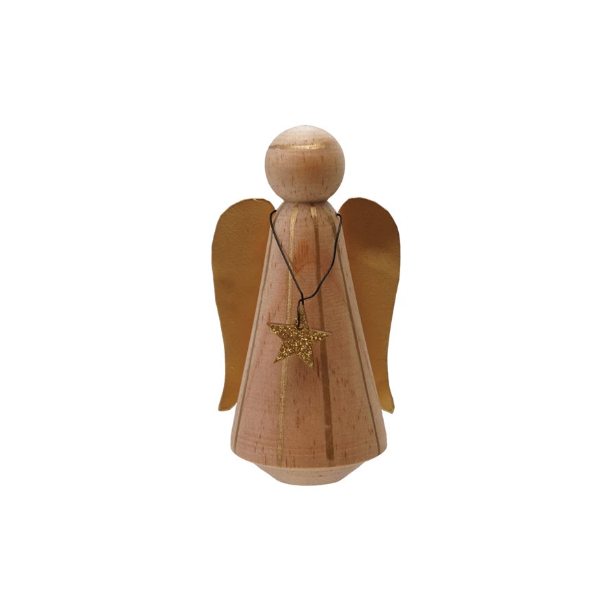 Pine Wood & Metal Wire Angel