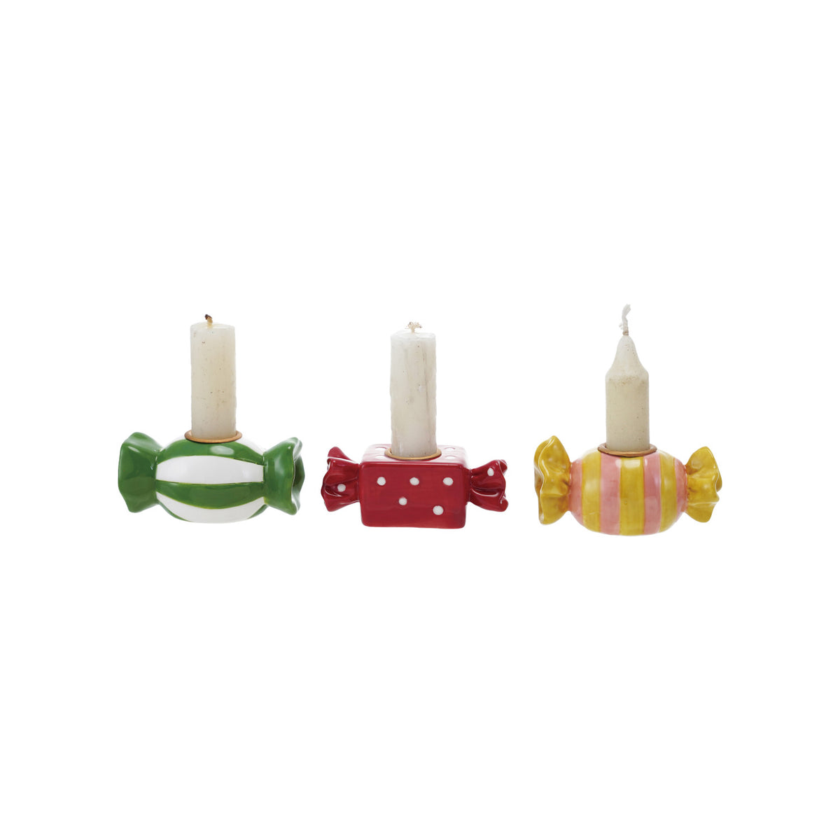 Stoneware Candy Shaped Taper Holder