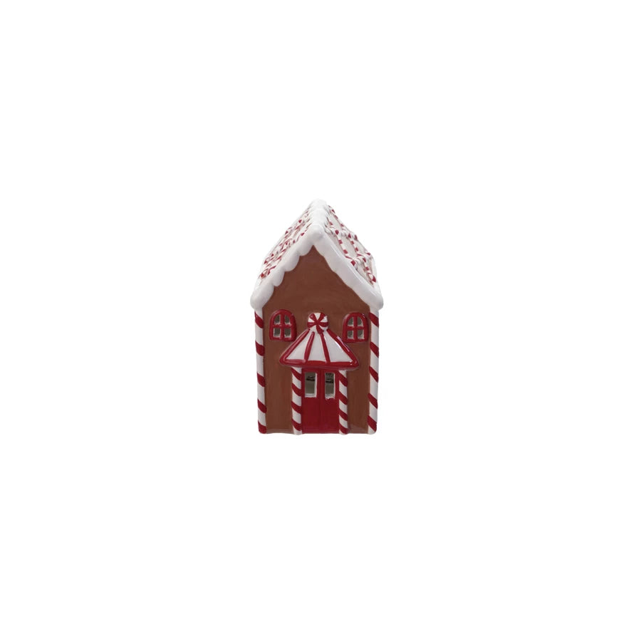Hand-Painted Ceramic Gingerbread House with LED Light