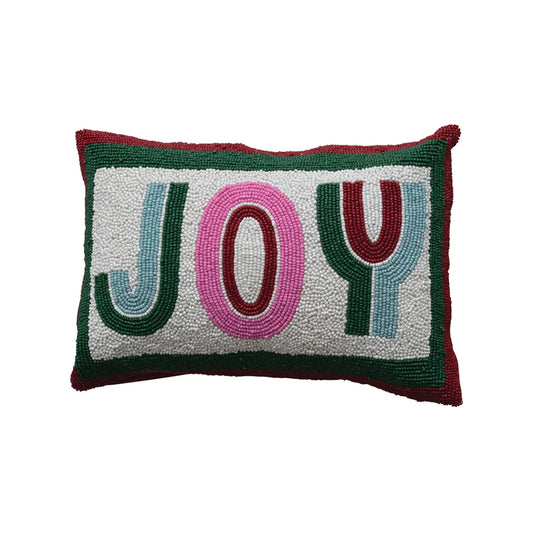 "JOY" Multi Color Beaded Lumbar Pillow