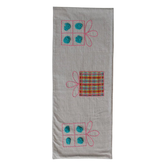 Embroidered Presents Table Runner