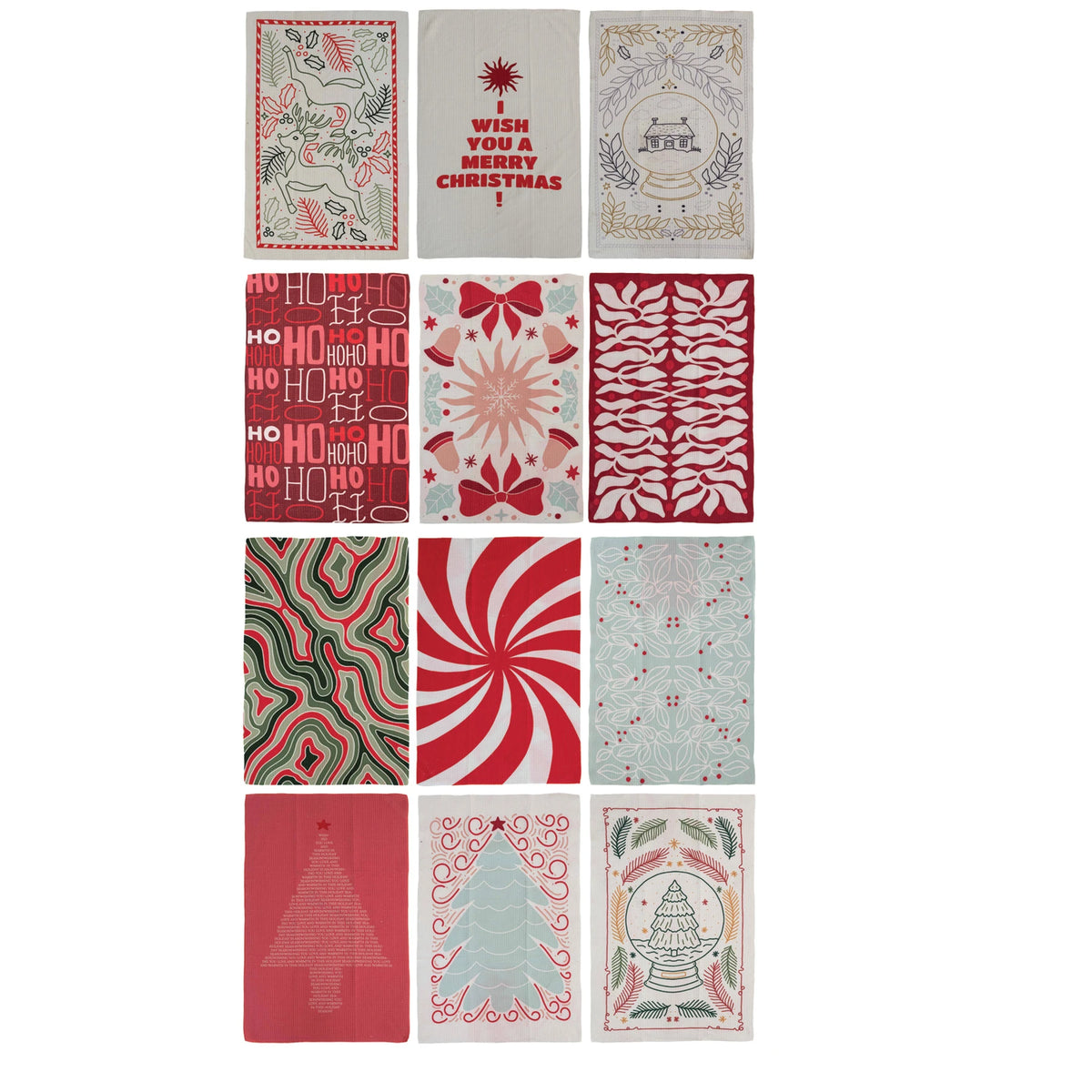 Recycled Microfiber Tea Towel with Holiday Pattern