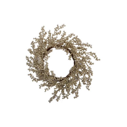 Antique Silver Round Faux Berry Wreath