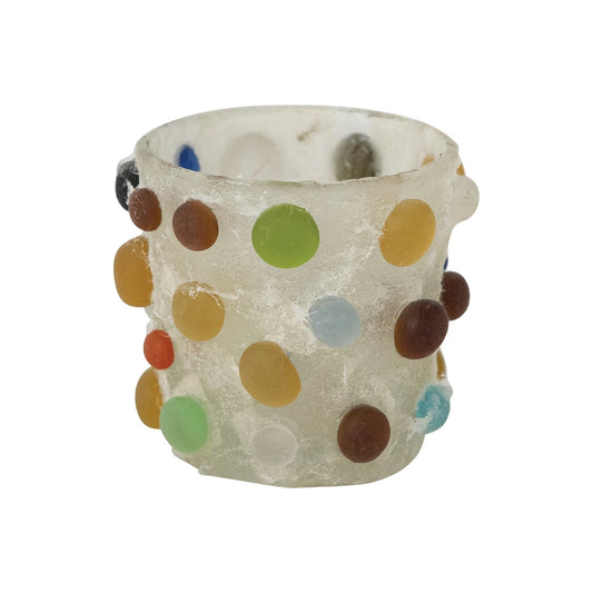 Multi Color Orbs Glass Tealight Holder