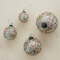 Mercury Glass Ball Ornament with Confetti Beads