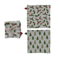 Festive Cotton Printed Waffle Weave Dish Cloths