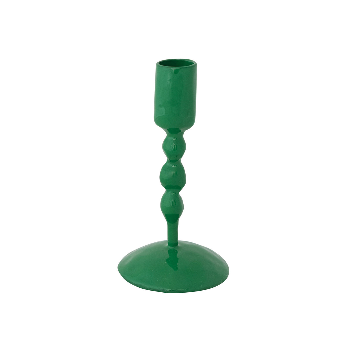 Hand-Forged Enameled Cast Iron Taper Holder