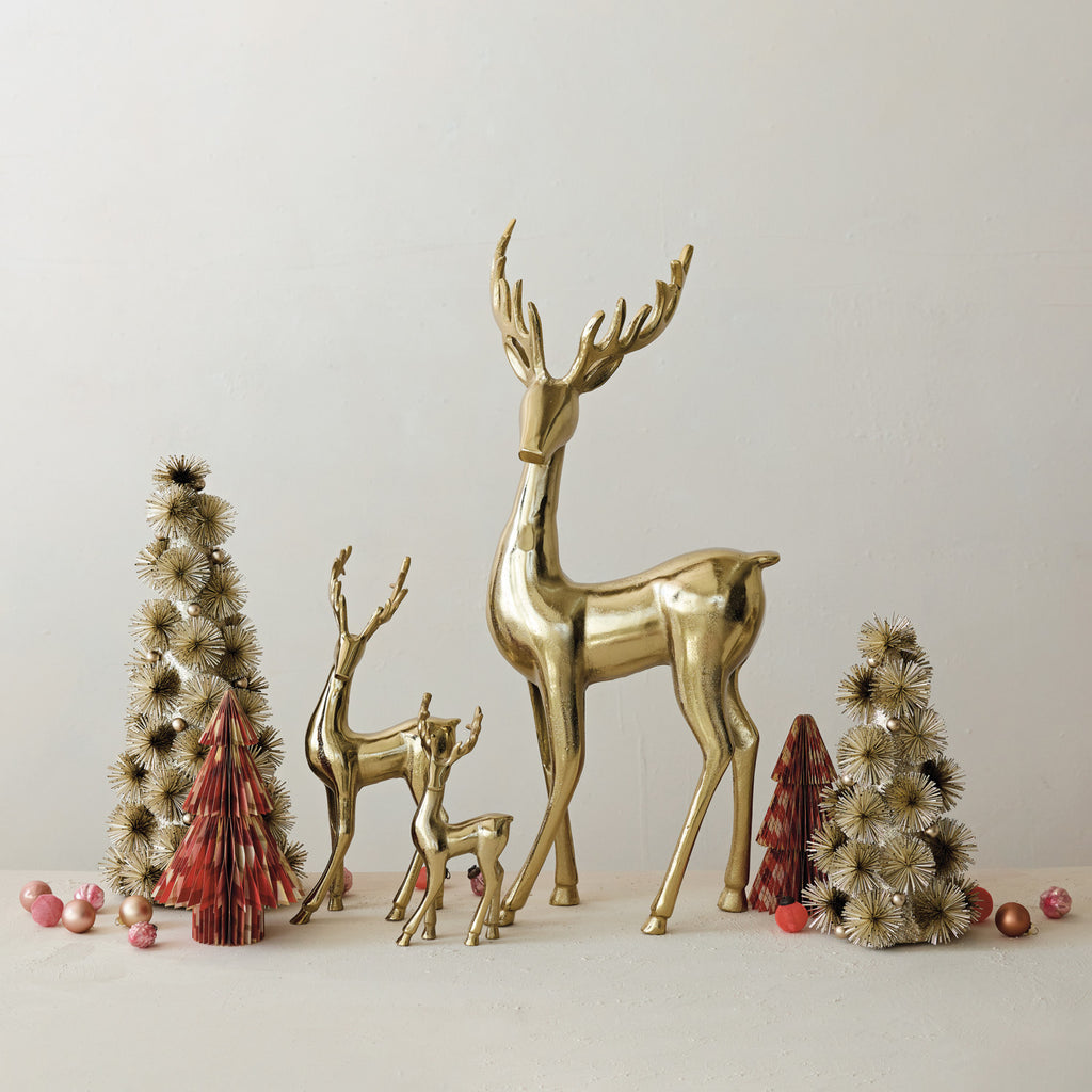Gold Cast Aluminum Reindeer