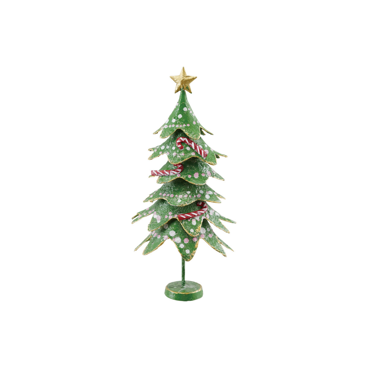 Iron & Paper Mache Candy Cane Glitter Tree