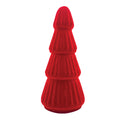 Red Embossed Flocked Glass Tree