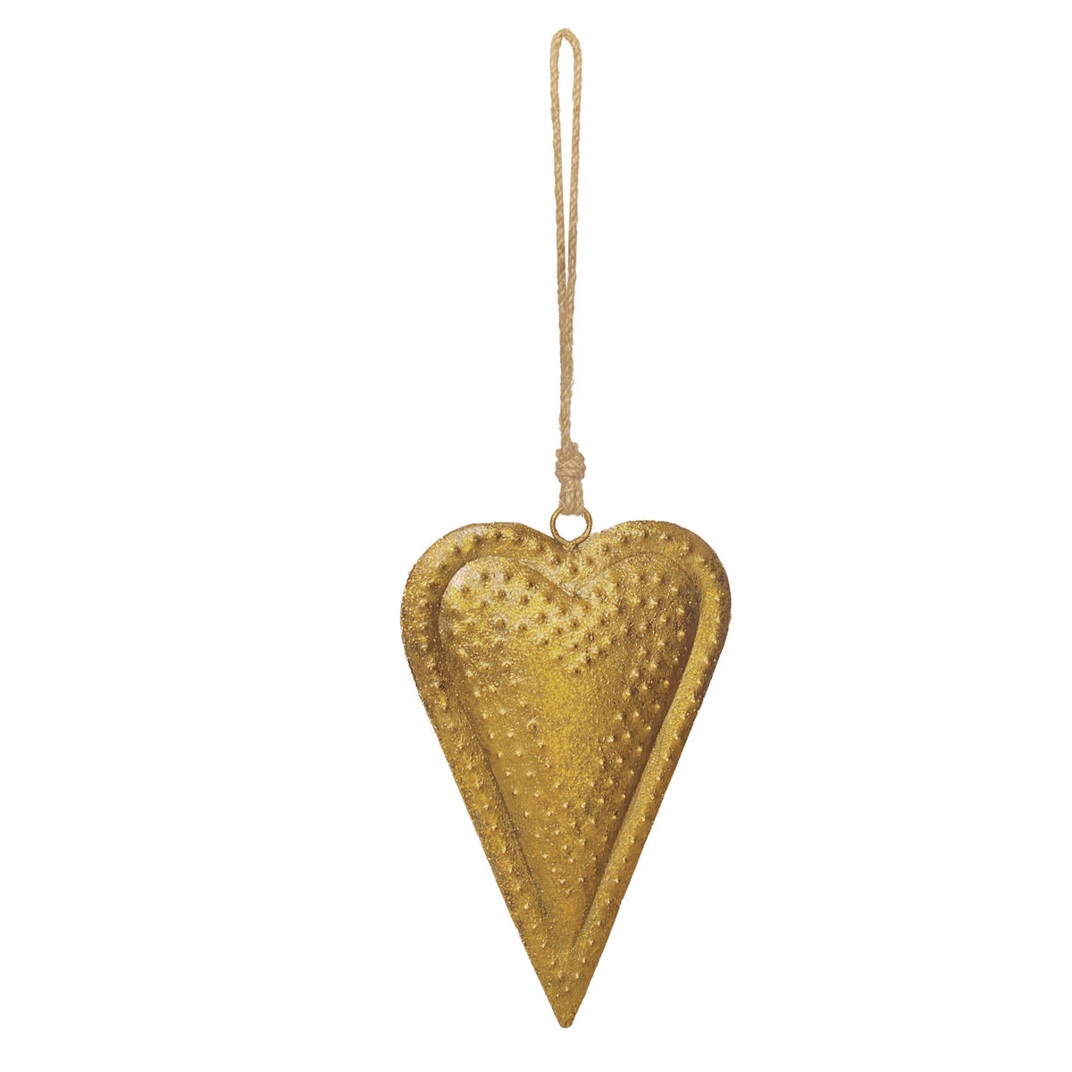 Gold Embossed Metal Heart Shaped Bell