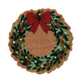Natural Coir Wreath Shaped Doormat with Bow
