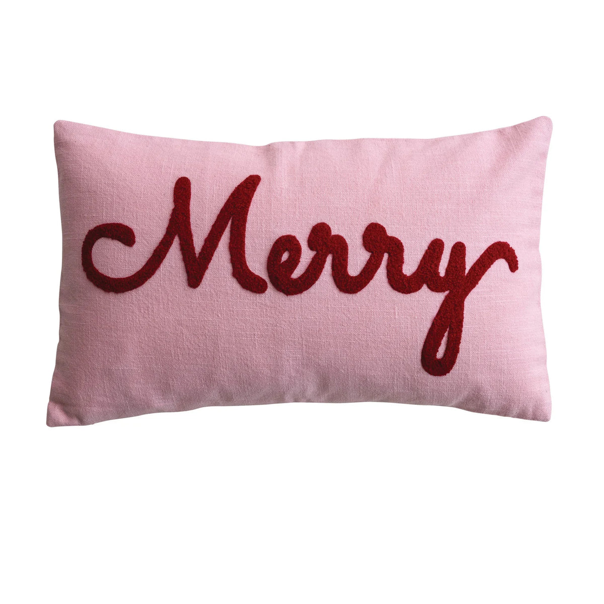 "Merry" Square Cotton Slub Lumbar Pillow