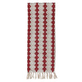 Woven Cotton Tufted Table Runner with Diamond Pattern & Tassels