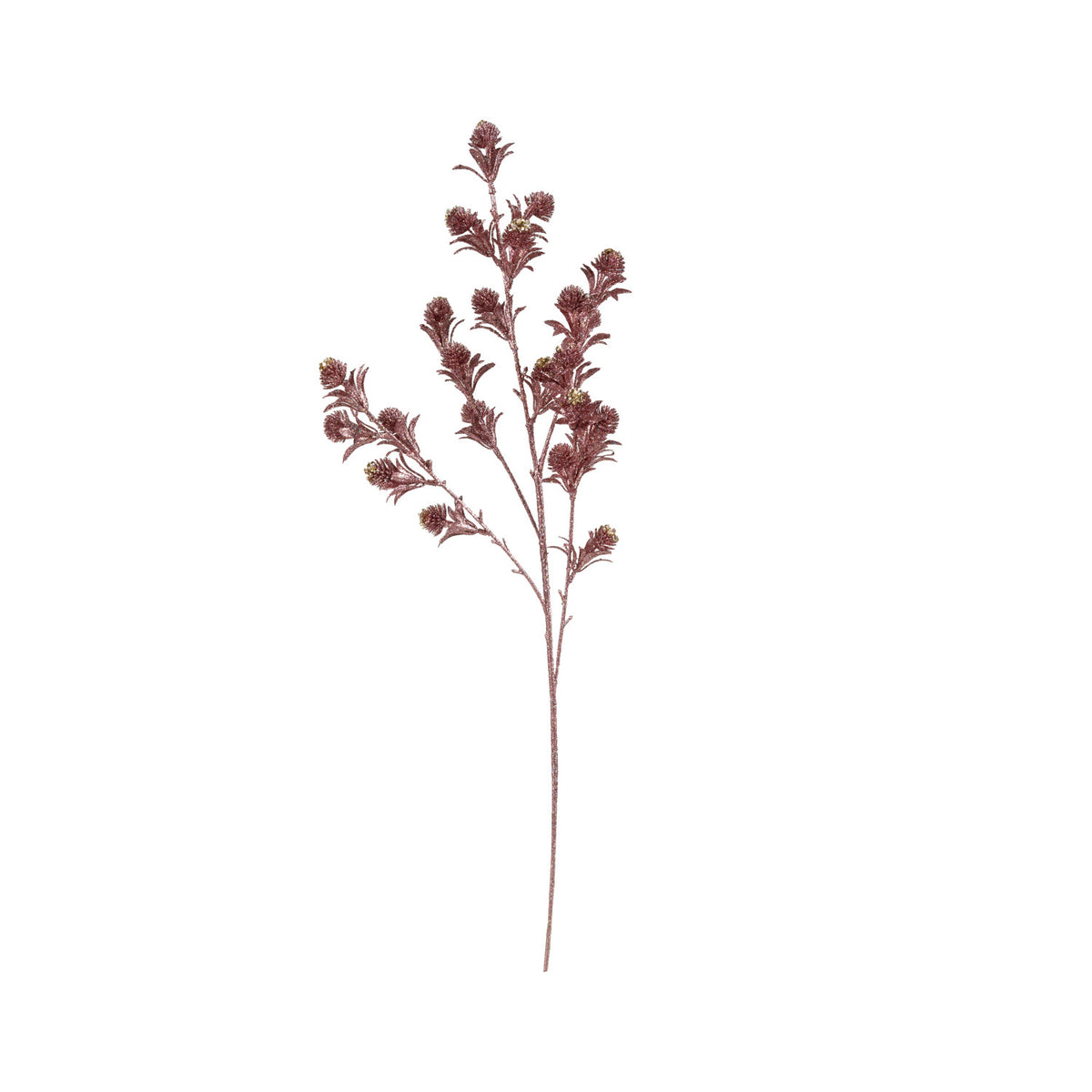 Pink Faux Botanical Stem with Glitter