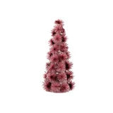 Pink Plastic Tinsel Ball Tree with Glitter & Silver Color Beads