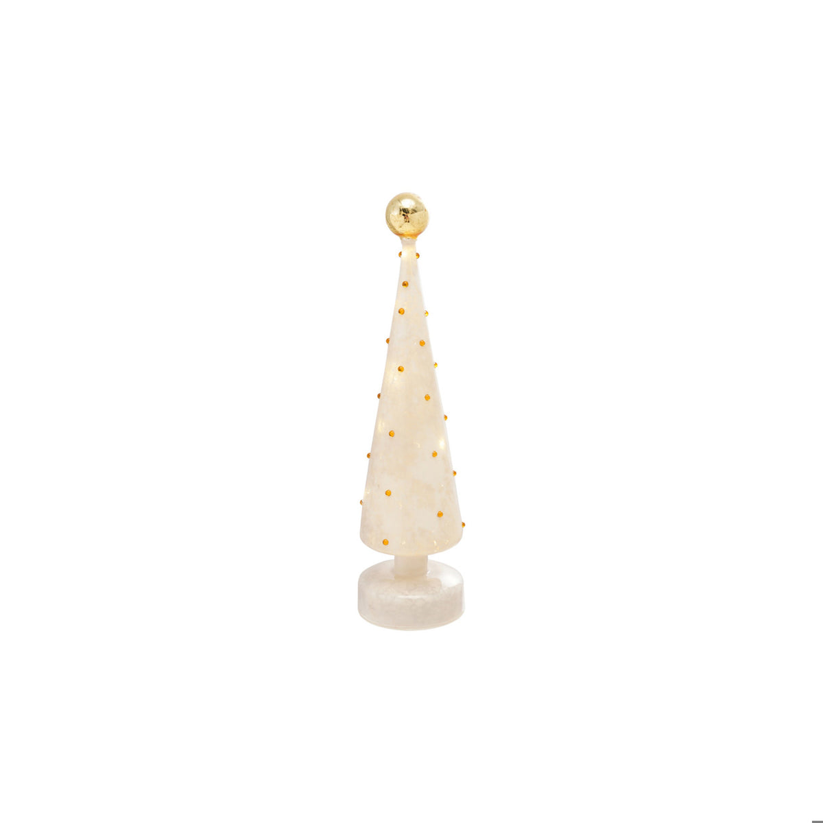 Mercury Glass Tree with Embossed Dots & LED Light