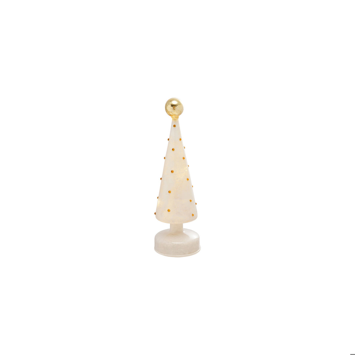 Mercury Glass Tree with Embossed Dots & LED Light