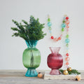Glass Fluted Candy Shaped Vase