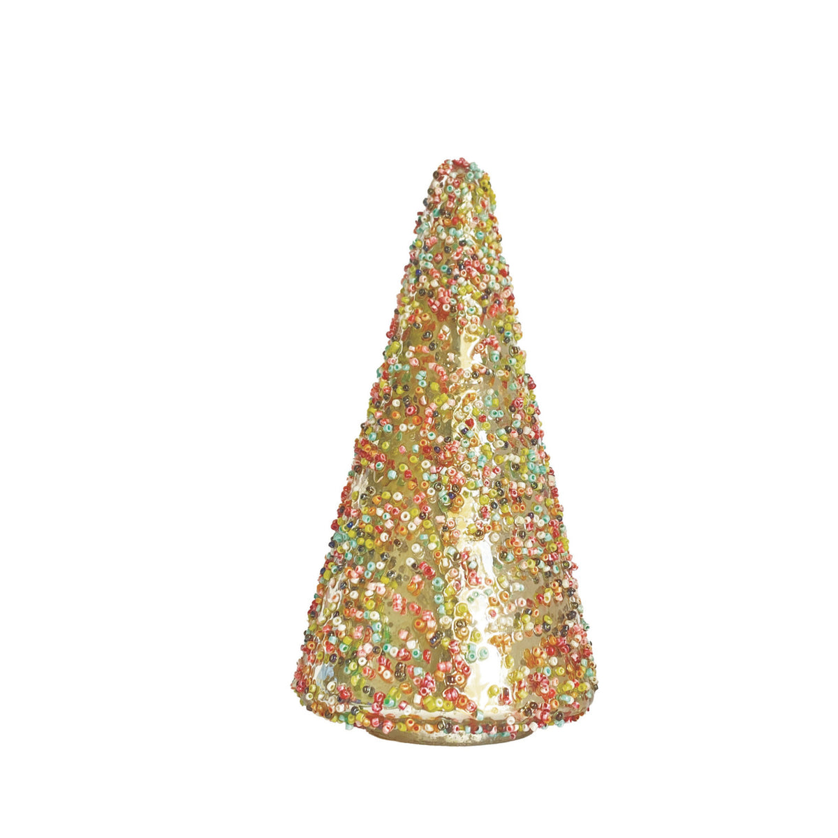Short Mercury Glass Tree with Confetti Beads