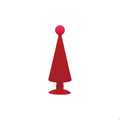 Flocked Glass Tree with Ball, Red & Pink
