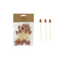 Bamboo Single Use Picks w/ Gingerbread Man Shaped Handles