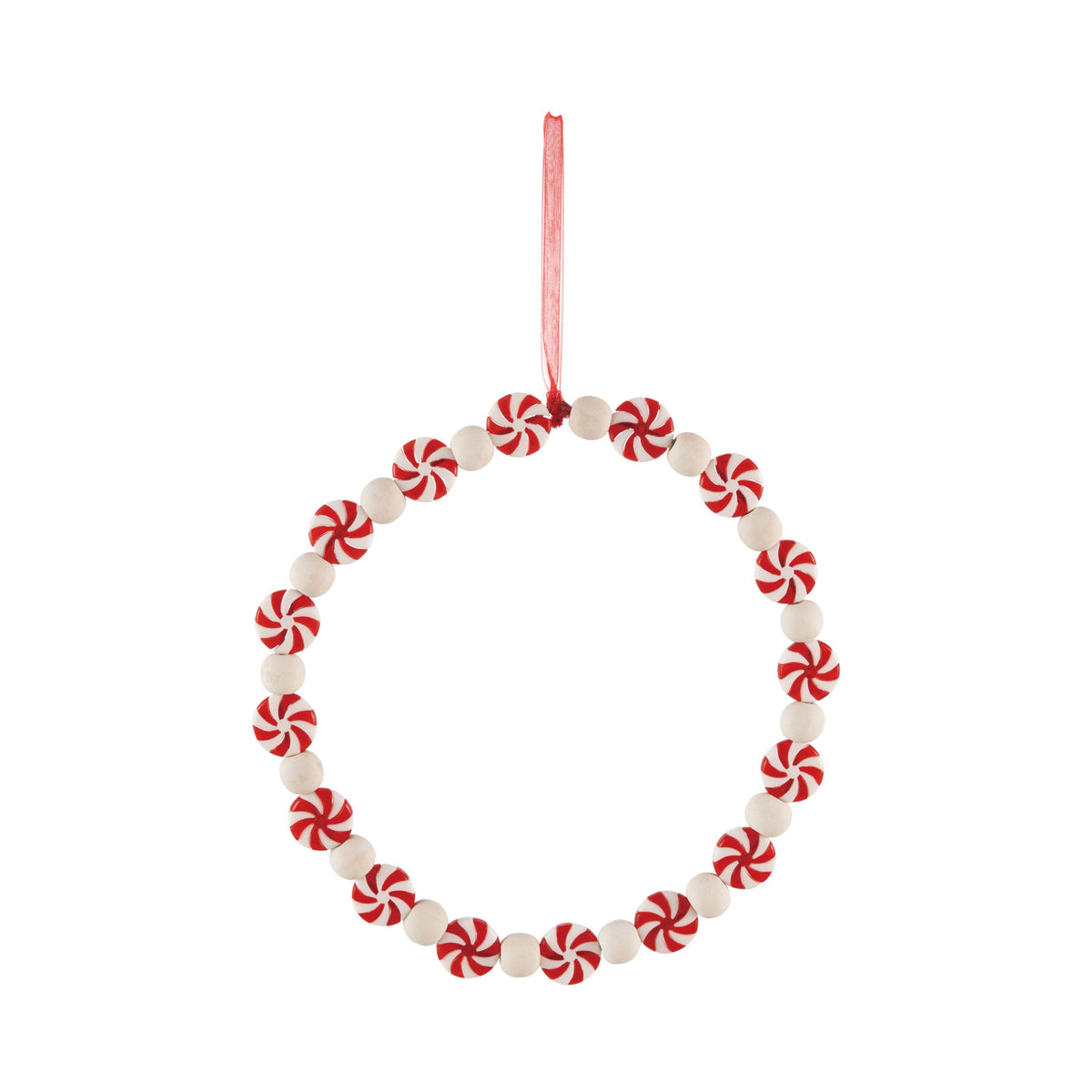 Wood & Plastic Candy Wreath Ornament