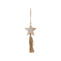 Paulownia Wood Star Ornament with Jute Tassel