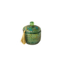 Green Iridescent Finish Glass Jar Candle