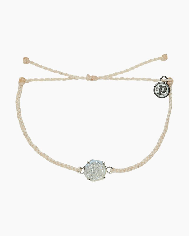 Rainbow Geode Silver Bracelet