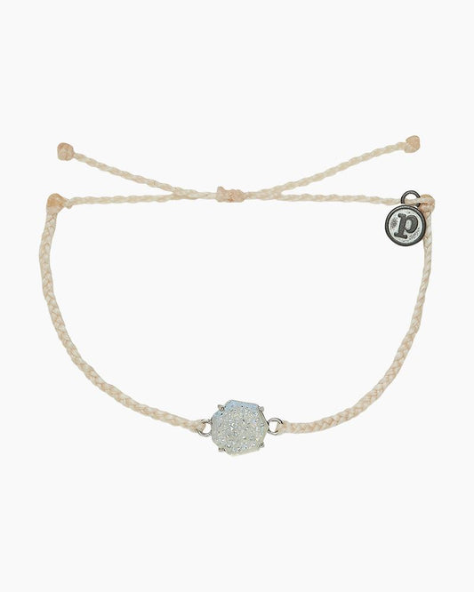 Rainbow Geode Silver Bracelet