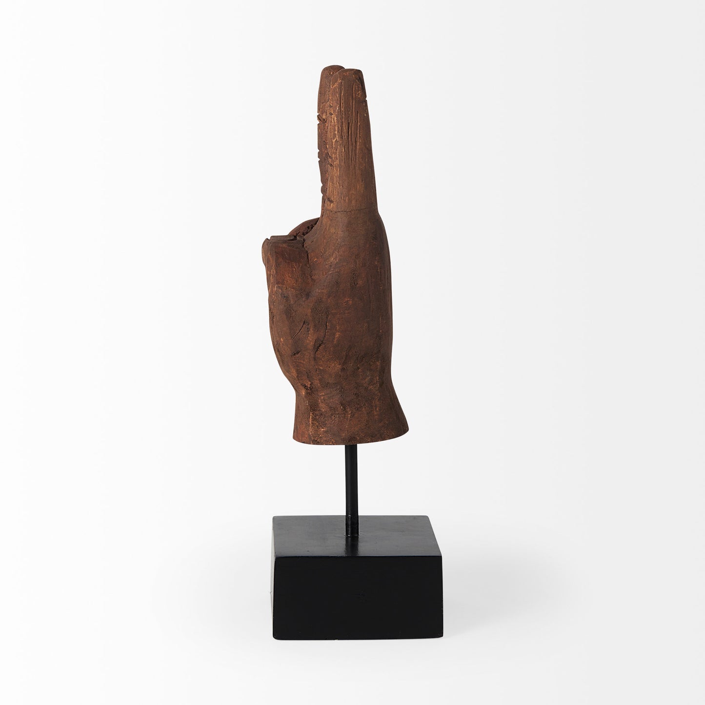 Wooden Carved Peace Sign Hand