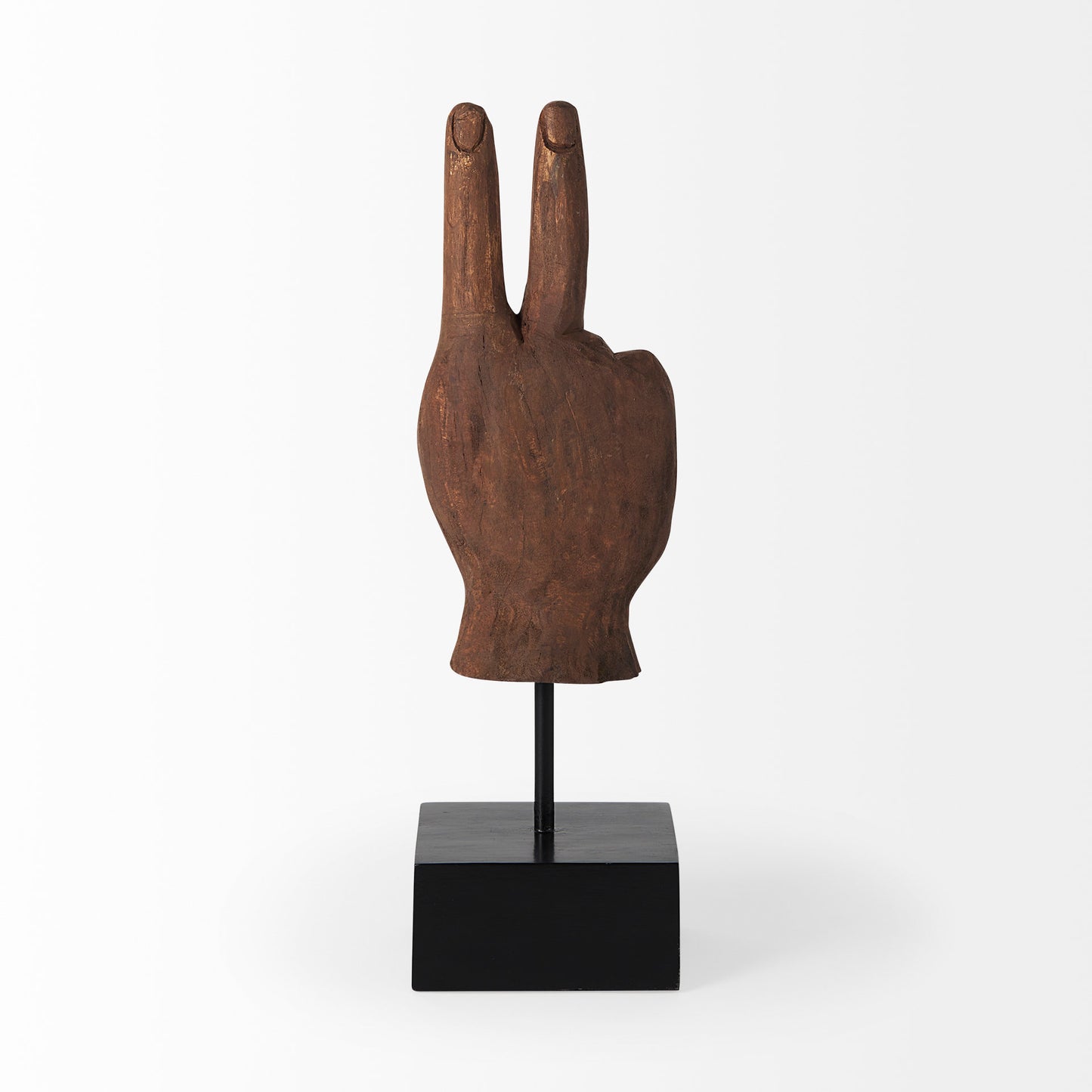 Wooden Carved Peace Sign Hand