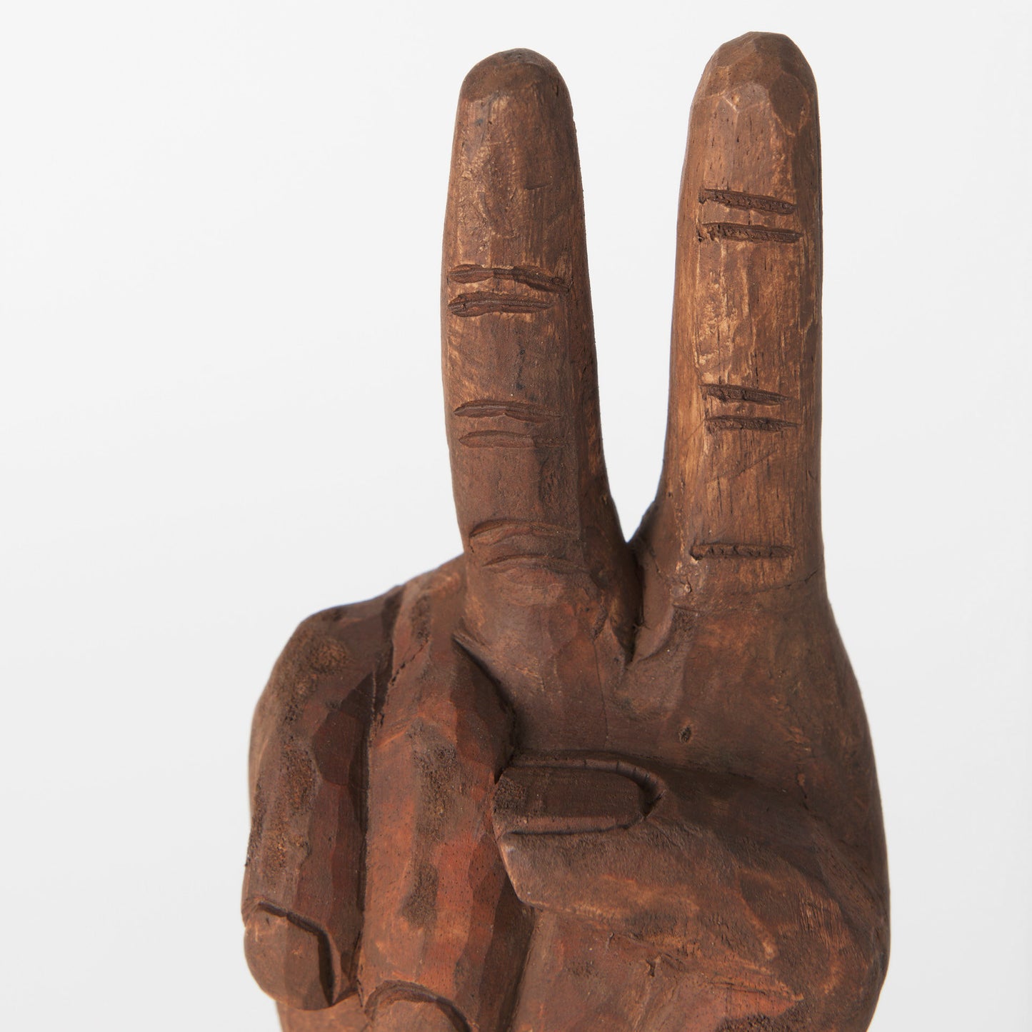 Wooden Carved Peace Sign Hand