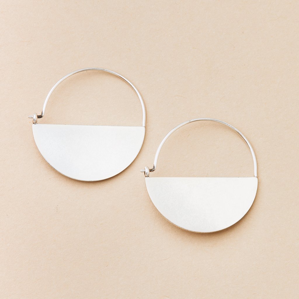 Lunar Hoop/Sterling Silver Earrings